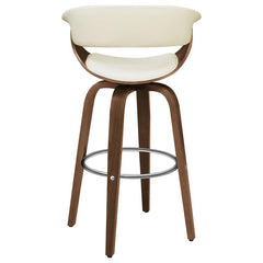 Zion Upholstered Swivel Bar Stool Walnut and Ecru - 100206