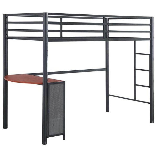 Fisher Twin Workstation Loft Bed Gunmetal - 460229