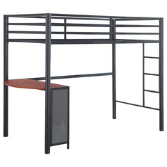 Fisher Twin Workstation Loft Bed Gunmetal - 460229