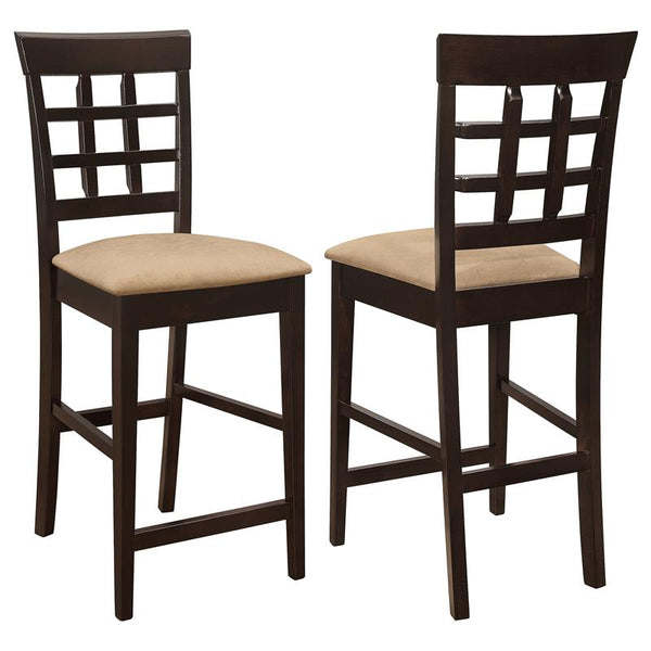 Gabriel Upholstered Counter Height Stools Cappuccino and Beige (Set of 2) - 100209