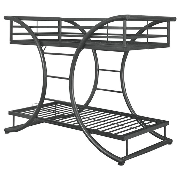 Stephan Metal Twin Over Twin Bunk Bed Gunmetal - 461078