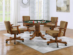 Mitchell 5-piece Game Table Set Amber and Brown - 100951-S5
