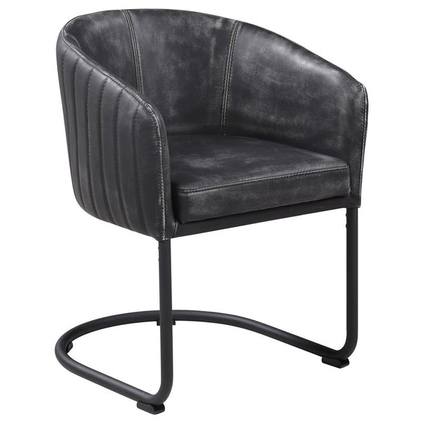 Banner Upholstered Dining Chair Anthracite and Matte Black - 109292