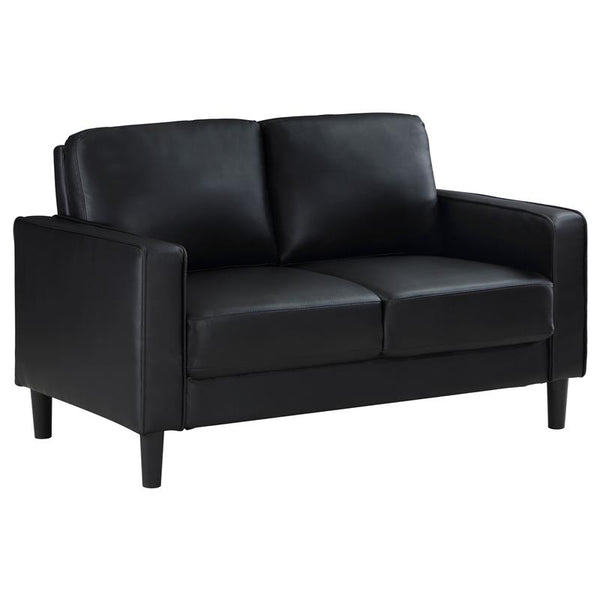 Ruth Upholstered Track Arm Loveseat Black - 508362