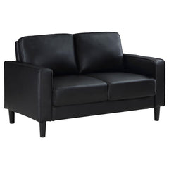 Ruth 2-piece Upholstered Track Arm Sofa Set Black - 508361-S2