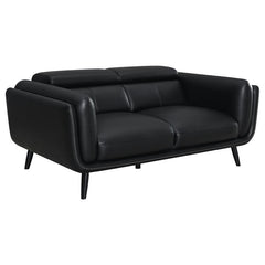 Shania 2-piece Upholstered Low Back Sofa Set Black - 509921-S2