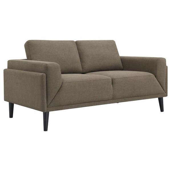 Rilynn Upholstered Track Arm Loveseat Brown - 509522