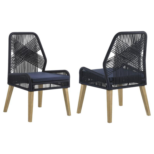 Nakia Woven Rope Dining Chairs Dark Navy (Set of 2) - 110034