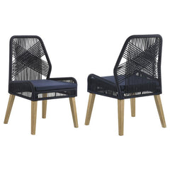 Nakia Woven Rope Dining Chairs Dark Navy (Set of 2) - 110034