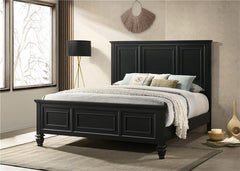 Sandy Beach Wood California King Panel Bed Black - 201321KW