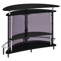 Amarillo 2-tier Bar Unit Black and Chrome - 101065