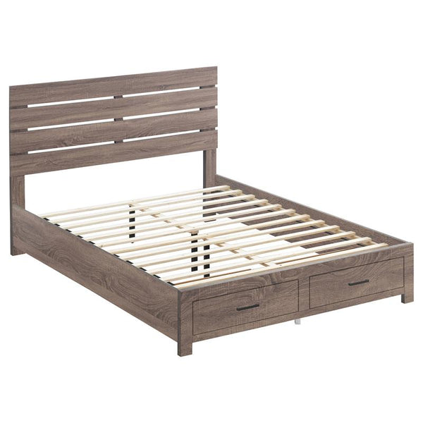 Brantford Wood Queen Storage Panel Bed Barrel Oak - 207040Q