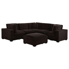 Lakeview 5-piece Upholstered Modular Sectional Chocolate - 551464-SETB