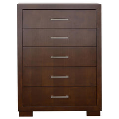 Jessica 5-piece California King Bedroom Set Cappuccino - 200719KW-S5