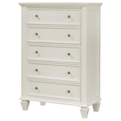 Sandy Beach 5-drawer Bedroom Chest Cream White - 201305