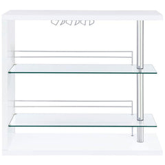 Prescott Rectangular 2-shelf Bar Unit Glossy White - 100167