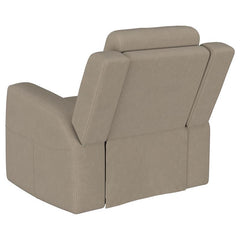 Brentwood 3-piece Upholstered Reclining Sofa Set Taupe - 610281-S3
