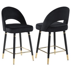 Lindsey Arched Back Upholstered Counter Height Stools Black (Set of 2) - 193569