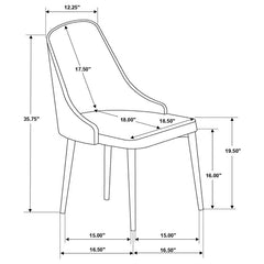 Gabrielle Upholstered Solid Back Dining Side Chair Grey and Black (Set of 2) - 190362
