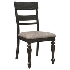 Bridget Ladder Back Dining Side Chair Stone Brown and Charcoal Sandthrough (Set of 2) - 108222