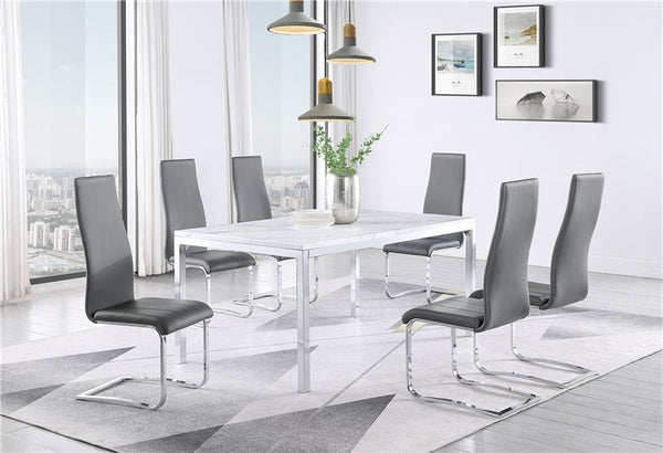 Montclair Upholstered High Back Side Chairs Grey and Chrome (Set of 4) - 100515GRY