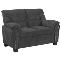 Clementine 2-piece Upholstered Padded Arm Sofa Set Grey - 506574-S2