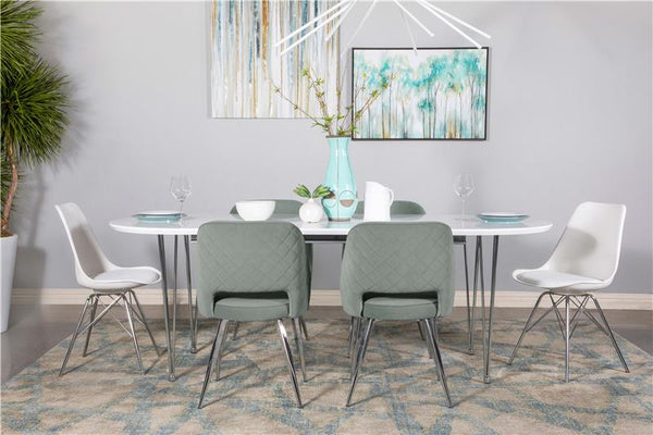 Hastings Upholstered Dining Chairs with Open Back (Set of 2) Grey and Chrome - 193742