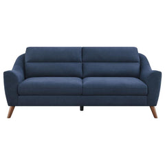 Gano Upholstered Sloped Arm Sofa Navy Blue - 509514