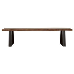 Ditman Live Edge Dining Bench Grey Sheesham and Black - 110183