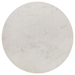Aldis Round Marble Top Side End Table White and Natural - 703717