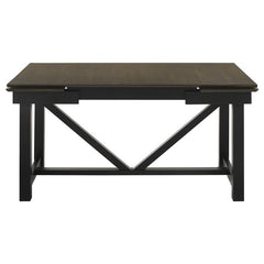 Malia Rectangular Dining Table with Refractory Extension Leaf Black - 122341