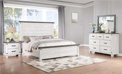 Lilith 4-piece Eastern King Bedroom Set Distressed White - 224471KE-S4