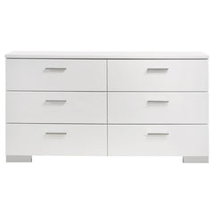 Felicity 6-piece California King Bedroom Set White Gloss - 203500KW-S6