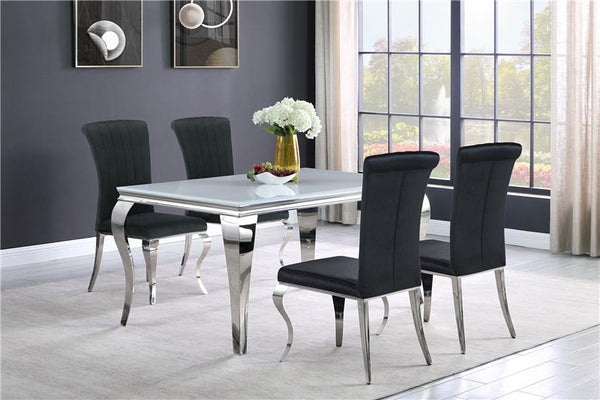 Carone 5-piece 61" Rectangular Dining Set Black and Chrome - 115091-S5