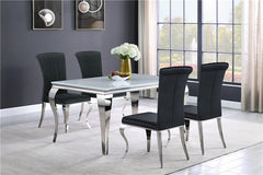Carone 5-piece 61" Rectangular Dining Set Black and Chrome - 115091-S5