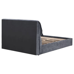 Laurel Upholstered Queen Panel Bed Dark Grey - 306041Q