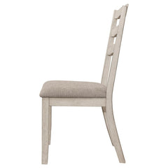 Ronnie Ladder Back Padded Seat Dining Side Chair Khaki and Rustic Cream (Set of 2) - 108052