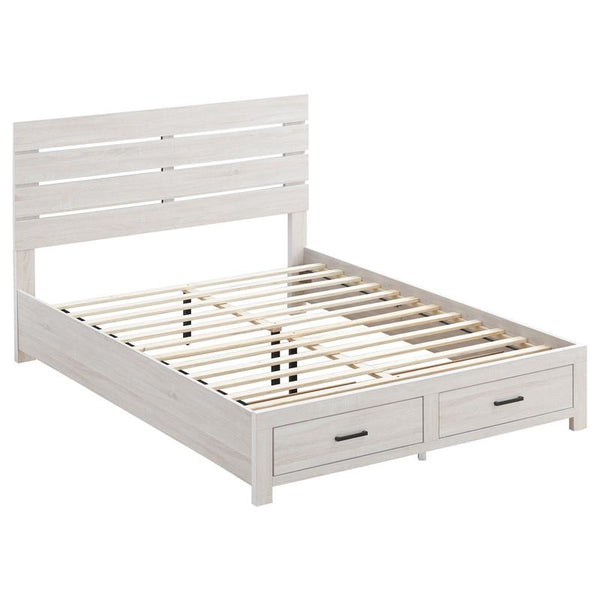 Brantford Wood Eastern King Panel Bed Coastal White - 207050KE