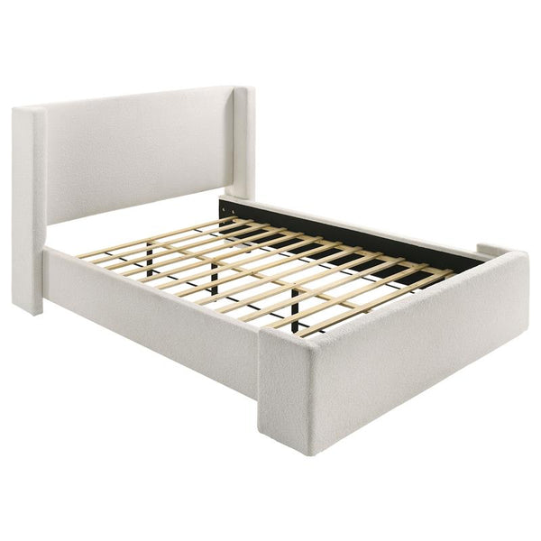 Alamosa Boucle Upholstered Queen Wingback Bed White - 310078Q