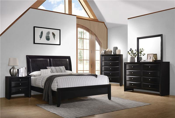 Briana Wood Queen Panel Bed Black - 200701Q