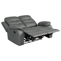 Nova 2-piece Upholstered Padded Arm Sofa Set Dark Grey - 602531-S2