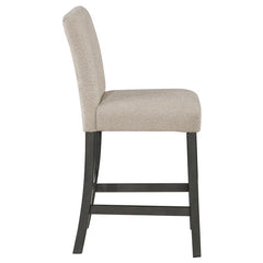 Alba Boucle Upholstered Counter Height Dining Chair Beige and Charcoal Grey (Set of 2) - 123129