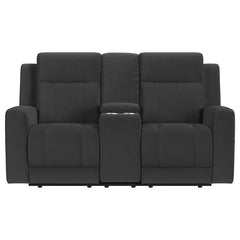 Brentwood Upholstered Motion Reclining Loveseat Black - 610285
