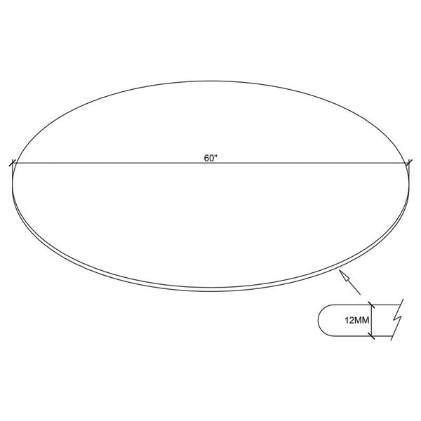 60" 12mm Round Glass Table Top Clear - CP60RD-12