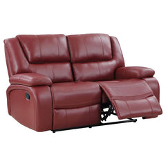 Camila 2-piece Upholstered Reclining Sofa Set Red - 610241-S2