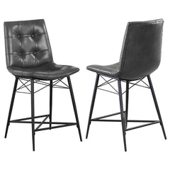 Aiken Upholstered Tufted Counter Height Stools Grey (Set of 2) - 107859