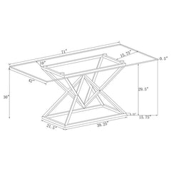 Beaufort Rectangle Glass Top Dining Table Chrome - 109451