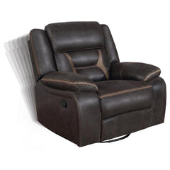 Greer Upholstered Swivel Glider Recliner Chair Brown - 651356