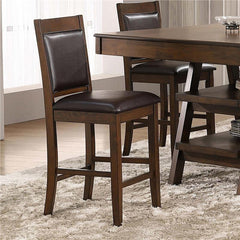 Dewey Upholstered Counter Height Chairs with Footrest (Set of 2) Brown and Walnut - 115209