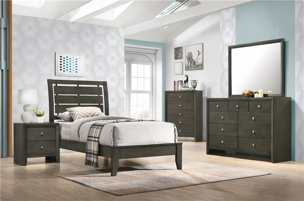 Serenity Wood Twin Panel Bed Mod Grey - 215841T
